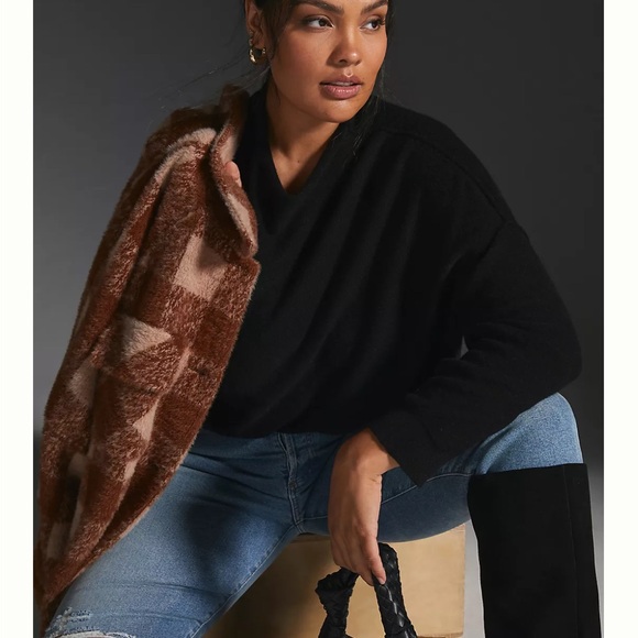 Anthropologie Alani Cashmere Mock-Neck Sweater by Pilcro - Picture 3 of 6